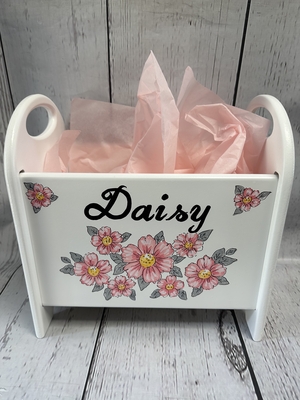 Book Basket - Pink Daisy | Book Baskets