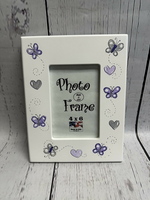 4x6 Wood Frame -Baby Butterflies - Purple | Picture Frames