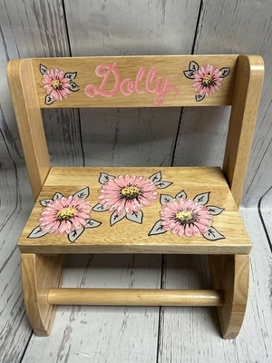 Flip Stools - Pink Daisy | Girls Flip Stools